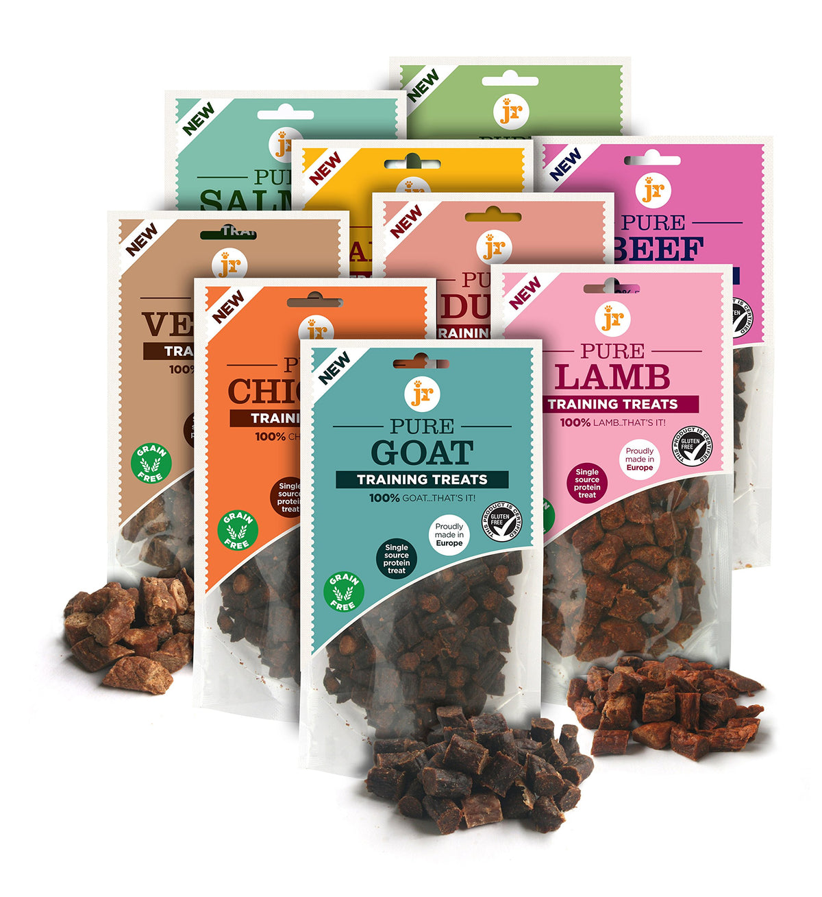J R Pet Products 100% Pure dried fresh meat Training Treats for dogs 9 x 85g variety bundle