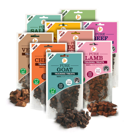 J R Pet Products 100% Pure dried fresh meat Training Treats for dogs 9 x 85g variety bundle