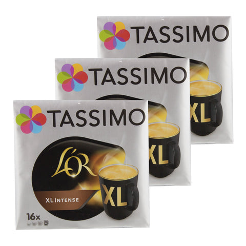 Tassimo L’Or XL Intense, Coffee, Coffee Capsules, Ground Roast Coffee, 48 T-Discs