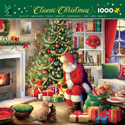 Ceaco Classic Christmas - SantaÃƒÂ¢Ã¢â€šÂ¬Ã¢â€žÂ¢s Visit Jigsaw Puzzle, 1000 Pieces