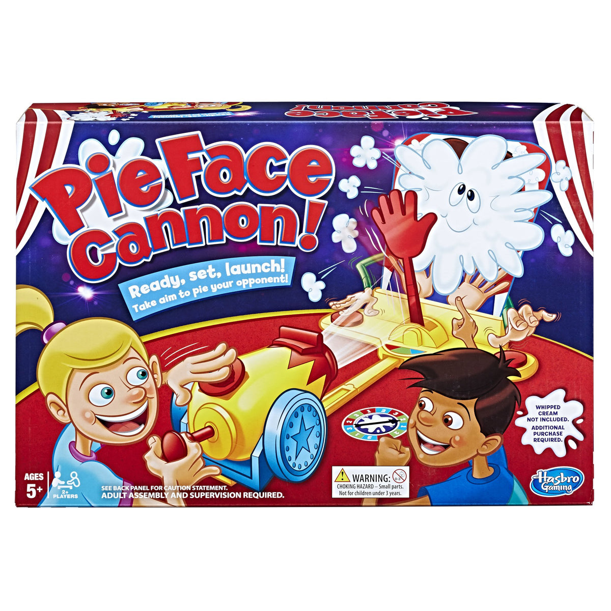 Hasbro Gaming Pie Face Cannon Game Whipped Cream Family Board Game