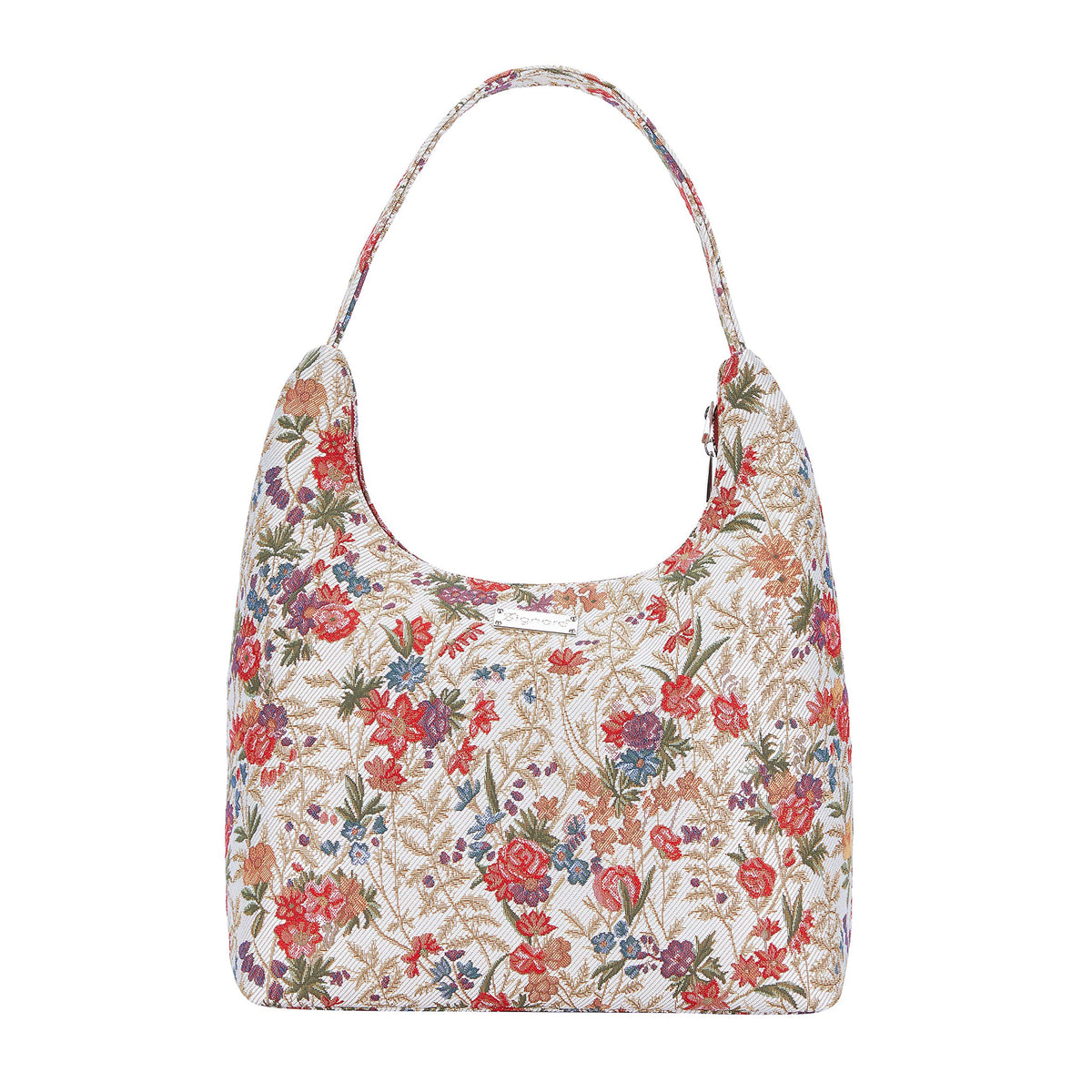 Signare Tapestry Hobo Shoulder bag Slouch Purse For Women with Flower Meadow Design (HOBO-FLMD)