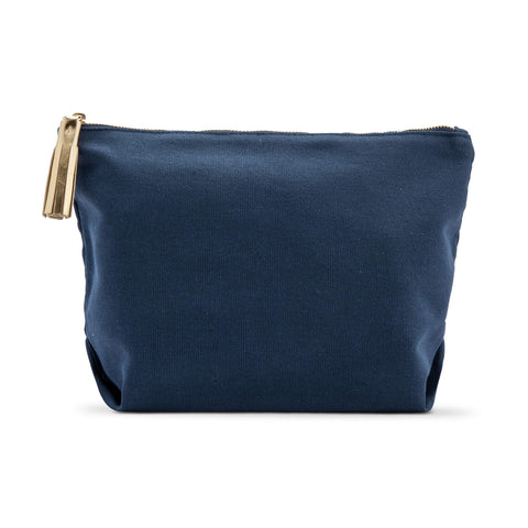 WEDDINGSTAR Large Canvas Makeup Bag Navy Blue