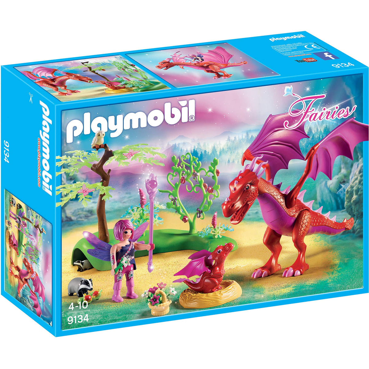 PlayMOBIL 9134 FAiries Friendly Dragon with Baby, Fun Imaginative Role-Play, PlaySets Suitable for Children Ages 4+