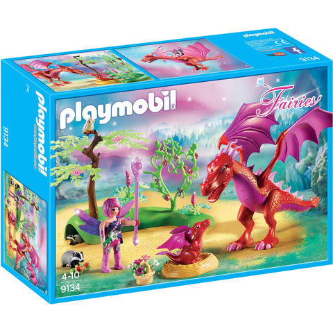 PlayMOBIL 9134 FAiries Friendly Dragon with Baby, Fun Imaginative Role-Play, PlaySets Suitable for Children Ages 4+