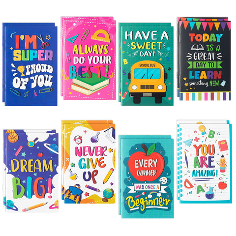ANGOLIO 16Pcs Inspirational Notepads Back to School Supplies Notebooks Motivational Positive Journal Notepad for Bulk School Supplies First Day of School Party Favors Aesthetic School Supplies