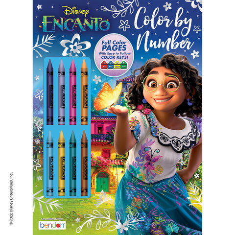 Disney Encanto 32 Page Color by Number Coloring and Activity Book with 8 Crayons Paperback 51726 Bendon