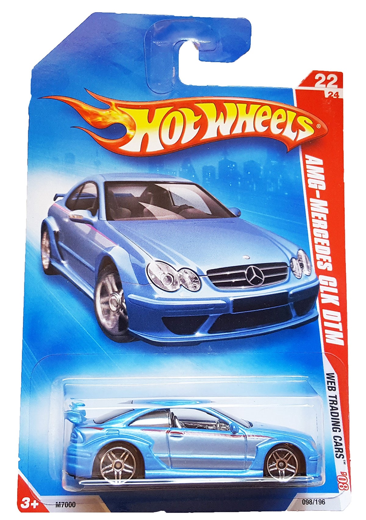 Hot Wheels 2008 Web Trading Cars Blue AMG-Mercedes CLK DTM w/ PR5s #98 (22 of 24) 1:64 Scale