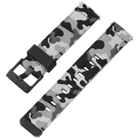 Timex 22mm Fabric Quick-Release Strap - Black Winter Camo with Black Buckle