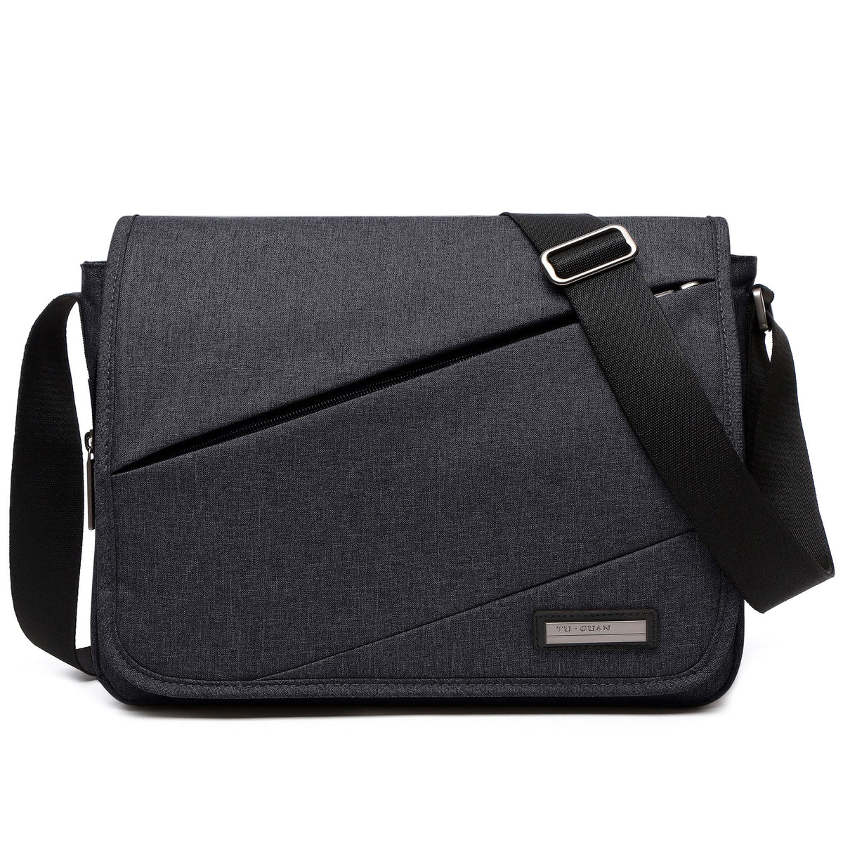 VARLIVOO Fashion Men Messenger Bag Shoulder Bags 13" inch Laptop Bags Crossbody Bags Travel Commute School Hiking Camping Waterproof Polyester Black A