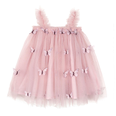 Miipat Baby Girl Dress Tulle Toddler Girls Butterfly Princess Tutu Dresses Sleeveless Baby Flower Girl Dress Birthday Party KoreanPink 110 3-4 Years