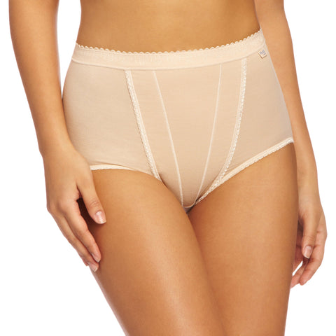 Sloggi Women's Maxi 2 Pack Control Knickers, Skin, 14 UK