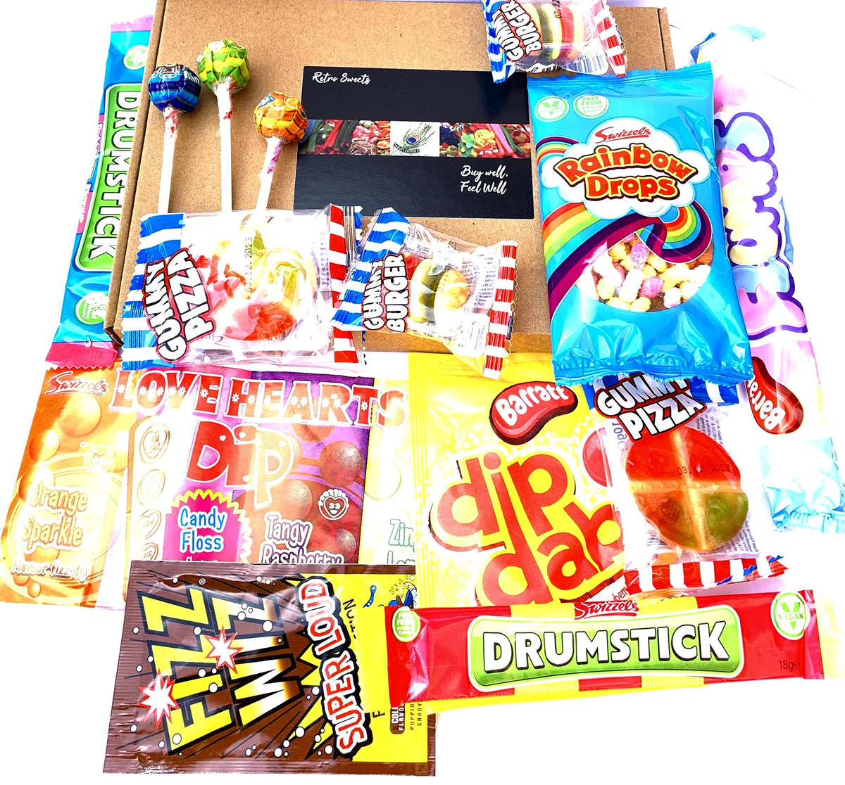 Sweets Gift Box Sweet Hamper Letterbox Retro Sweets Candy Gift Kids for Him or Her Presents for Birthday, Get well Soon, Christmas, Valentines, and Any Occasions perfect sweets gift box