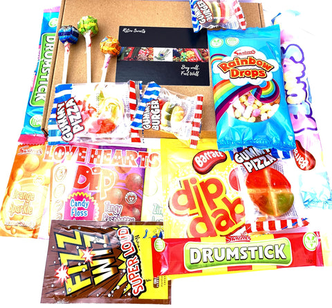 Sweets Gift Box Sweet Hamper Letterbox Retro Sweets Candy Gift Kids for Him or Her Presents for Birthday, Get well Soon, Christmas, Valentines, and Any Occasions perfect sweets gift box