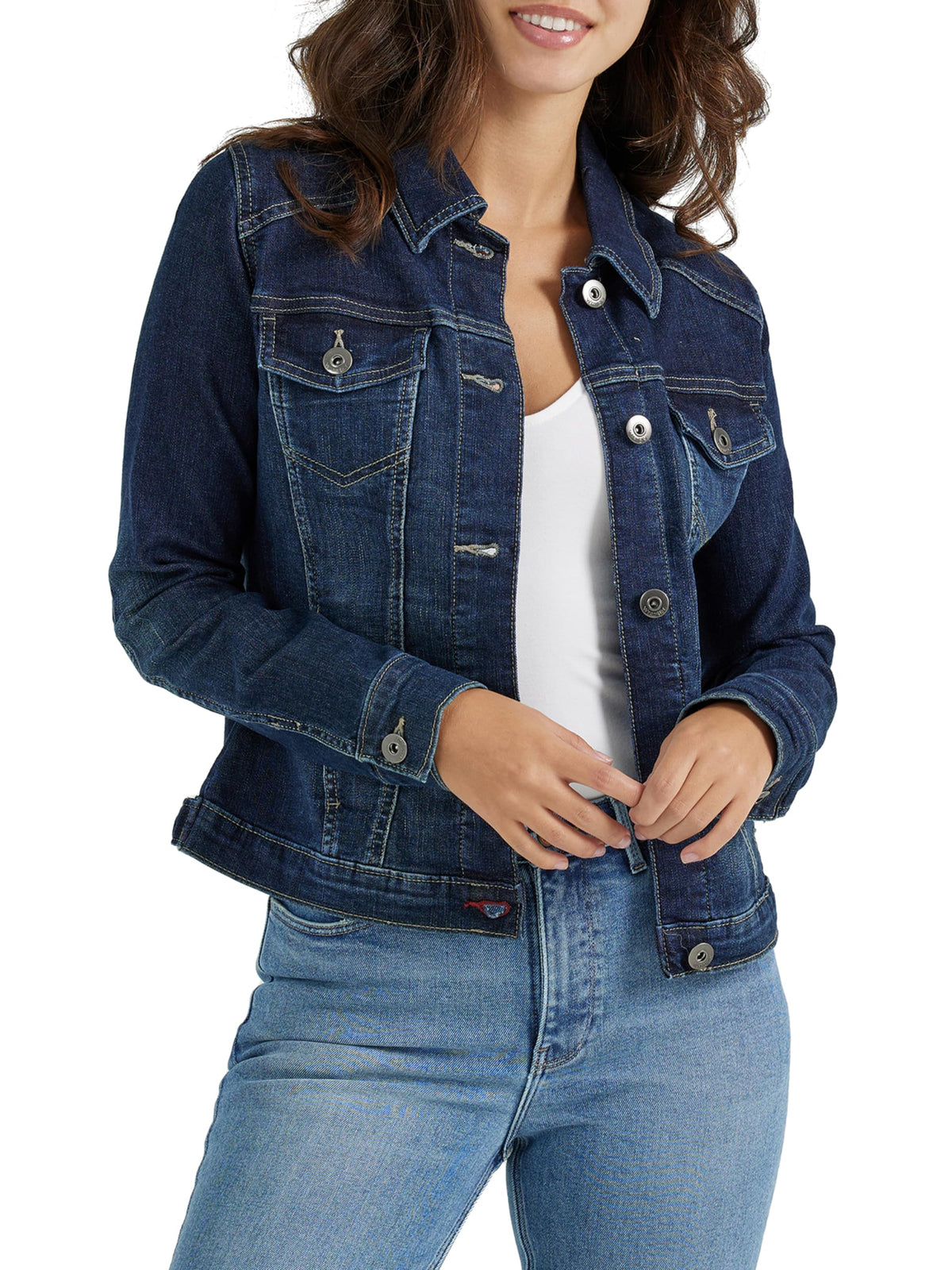 Wrangler Authentics Women's Stretch Denim Jacket, Drenched, X-Small