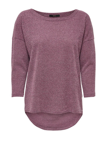 ONLY Women's ONLALBA 3/4 TOP JRS NOOS T-Shirt, Purple (Dry Rose Dry Rose), X-Small