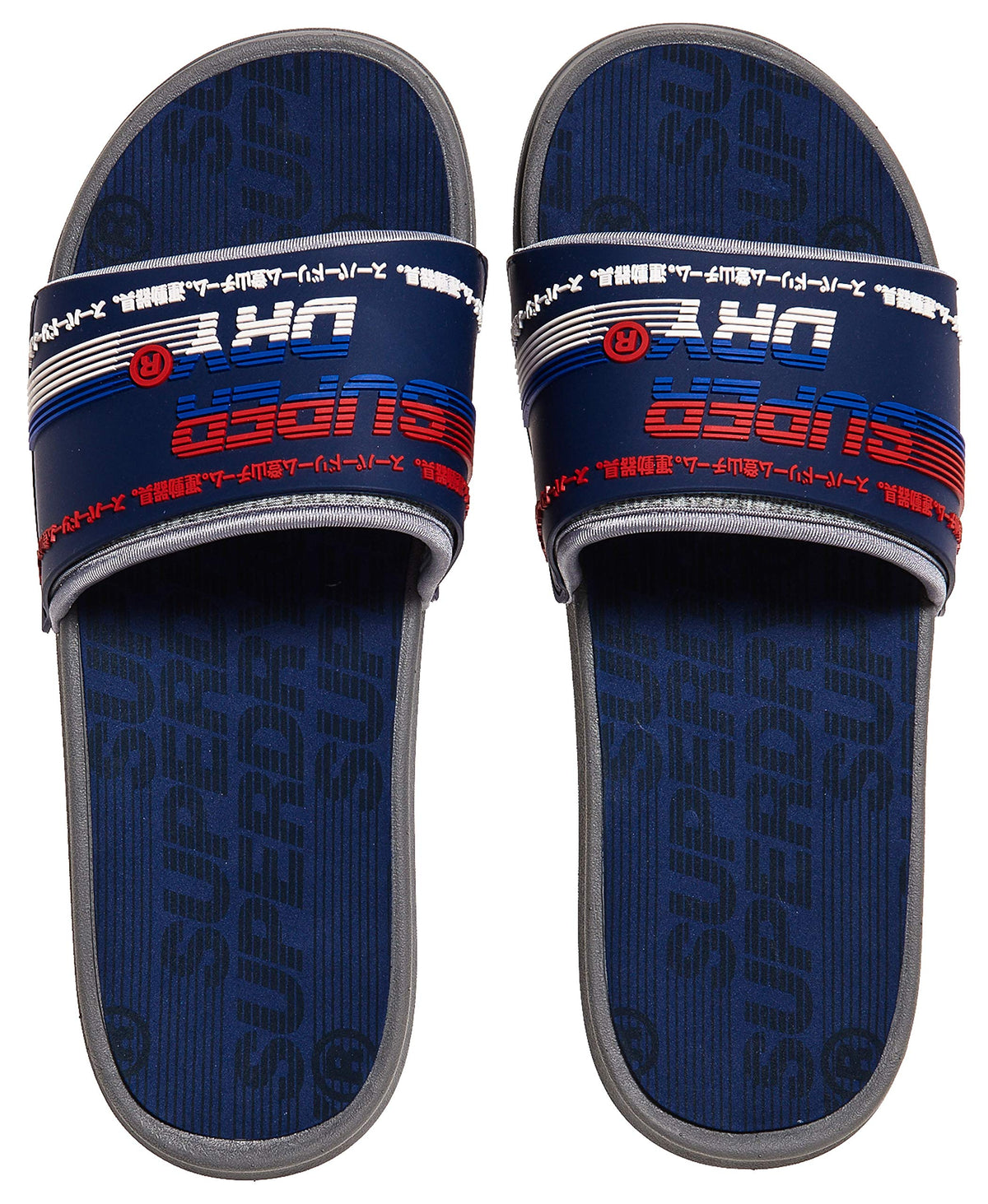 Superdry mens Crewe Racer Slide Slipper, Grey, 13-14 US