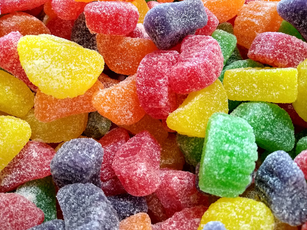 Assorted Fruit Slices - 2 lbs of Fresh Delicious Sweet Sugar Sanded Lemon Cherry Strawberry Orange Lime Slices