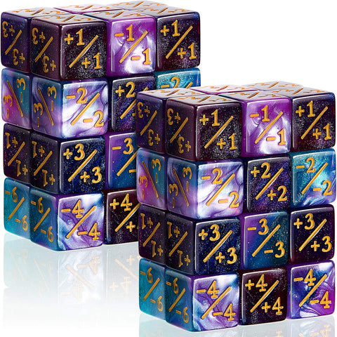 Sumind 48 Pieces MTG Dice Counters Token Dice Glitter D6 Dice Cube Loyalty Counter Dice Compatible with MTG, CCG, Card Gaming Accessory (Fresh Style)