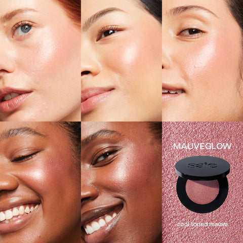 Saie Glow Sculpt Multi-Use Cream Highlighting Blush - Lightweight, Moisturizing Face Makeup Formula With Hyaluronic Acid + Micropearl for a Radiant, Lifted Glow - Mauveglow (.02 oz)