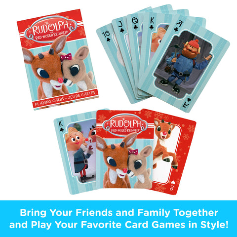 Aquarius Rudolph Playing Cards - Rudolph The Red Nosed Reindeer Deck of Cards for Your Favorite Card Games - Officially Licensed Rudolph Merchandise & Collectibles