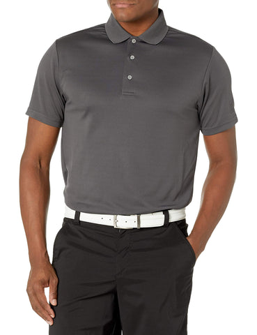 PGA TOUR Men's Airflux Solid Mesh Short Sleeve Golf Polo Shirt, Asphalt, S