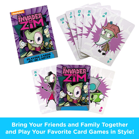 AQUARIUS Invader Zim Playing Cards - Invader Zim Themed Deck of Cards for Your Favorite Card Games - Officially Licensed Invader Zim Merchandise & Collectibles - Poker Size