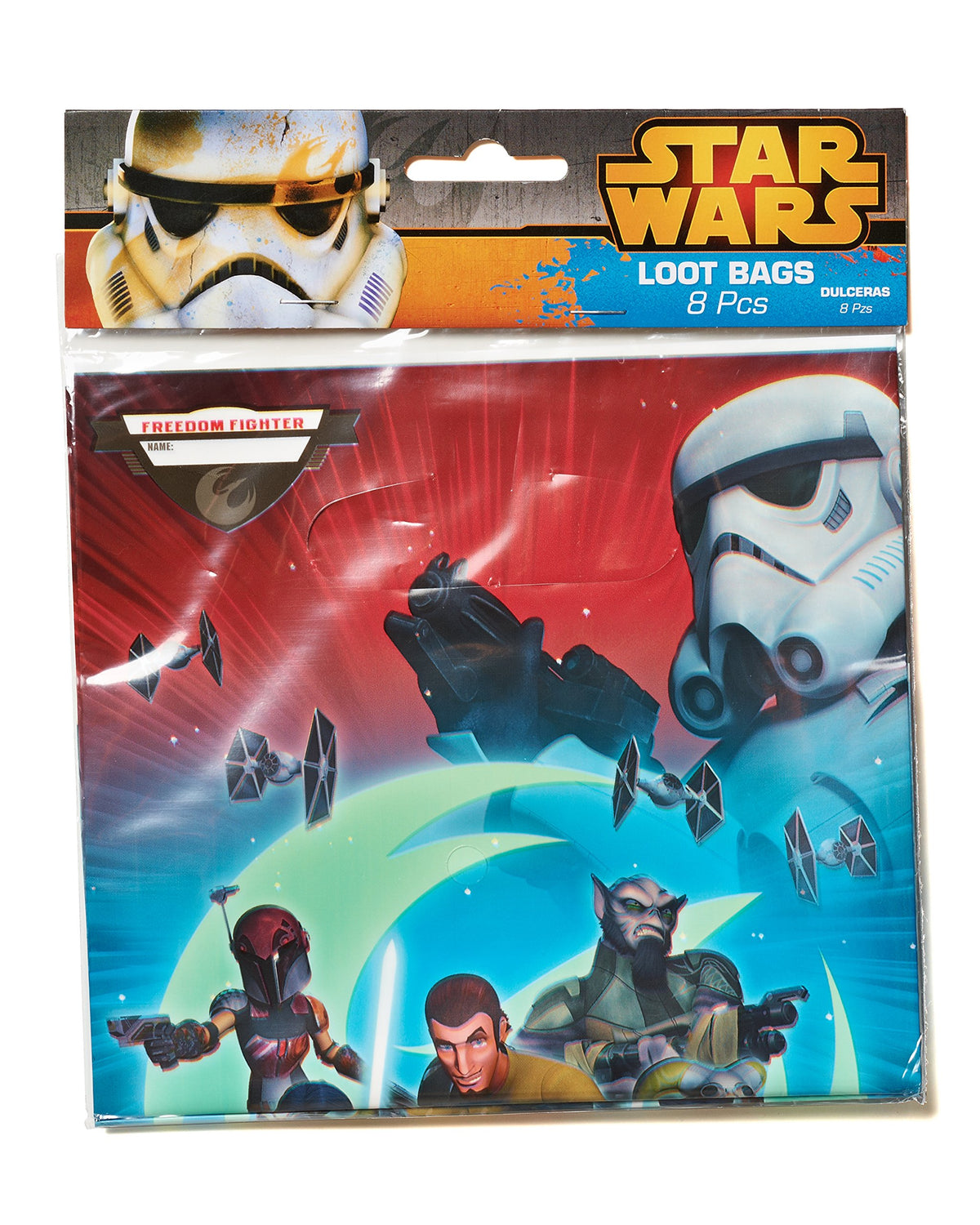 amscan Star Wars Rebels Folded Loot Bags, Party Favor Red/Blue, 9" x 6 1/2"