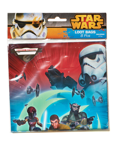 amscan Star Wars Rebels Folded Loot Bags, Party Favor Red/Blue, 9" x 6 1/2"