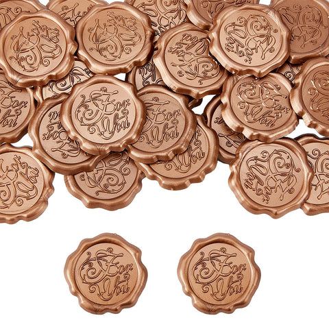 AMIJOUX 25 PCS Gold Wax Seal Stickers, Embossed Envelope Seals Sticker Self Adhesive Wax Decals, Decorative Stamp Sticker for Wedding Greeting Invitation Cards Gift Wrapping