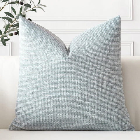 Artscope Linen Cushion Covers Set of 1 Decorative Square Pillowcase Pillow Cover 18x18 Inch for Home Decor Sofa Bedroom Car 45x45cm Blue Gray