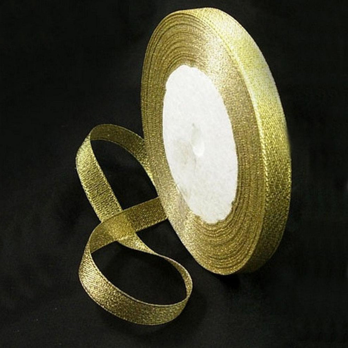 1 x 25 Yard Roll of 10mm Gold Metallic Organza Ribbon for Gifts Wrap Sew Party, Decorations Events Dress Wedding Christmas Crafts, Bows Car, Floral Balloons Hairs, DIY, Bouquets, Cake More