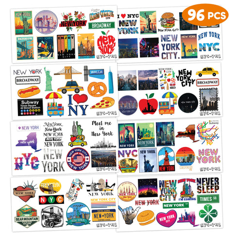 Generic New York City Temporary Tattoos NYC Birthday Party Supplies Favors Decorations Super Cute 96PCS Fake Tattoos Stickers for Boys Girls School Classroom Rewards Gifts Ideal Halloween