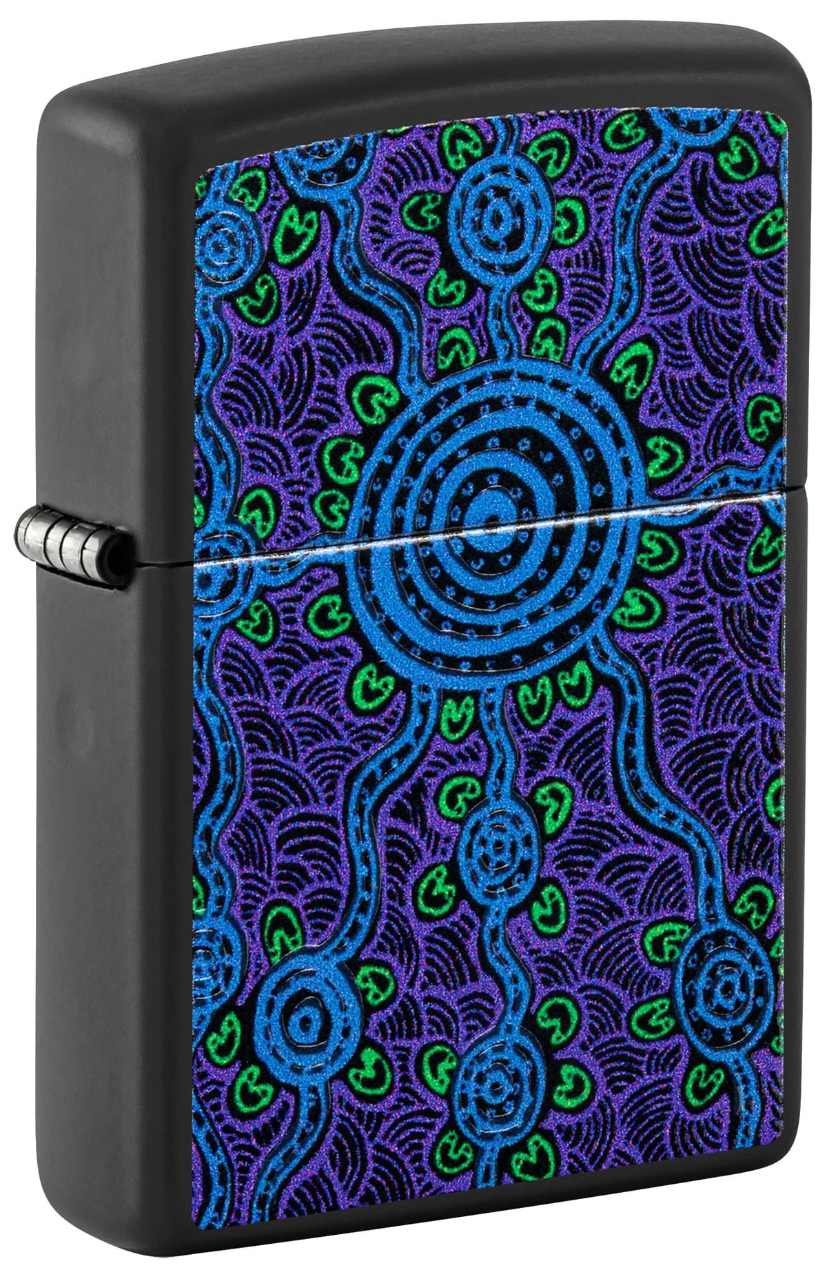 Zippo John Smith Gumbula Black Light Design Black Matte Pocket Lighter