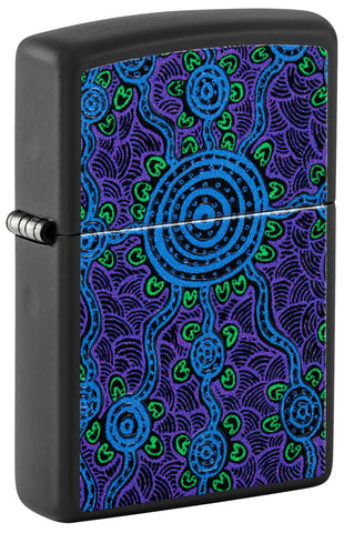 Zippo John Smith Gumbula Black Light Design Black Matte Pocket Lighter