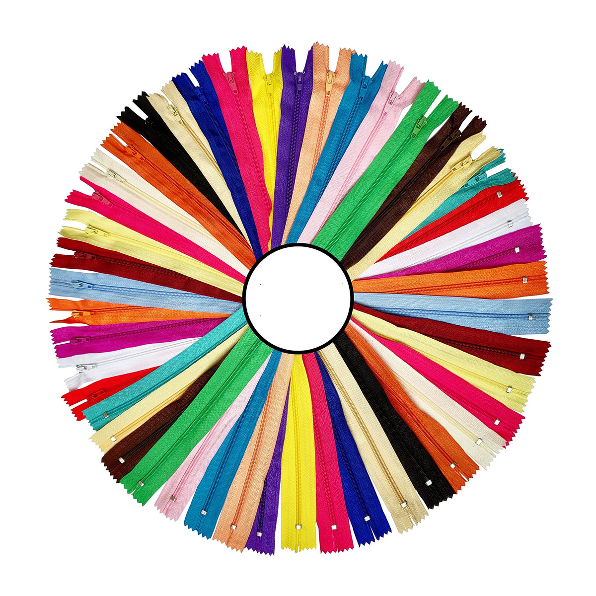 KGS Nylon Zippers | Colorful Zippers for Sewing Crafts | 20 pcs/Pack (14 Inch)