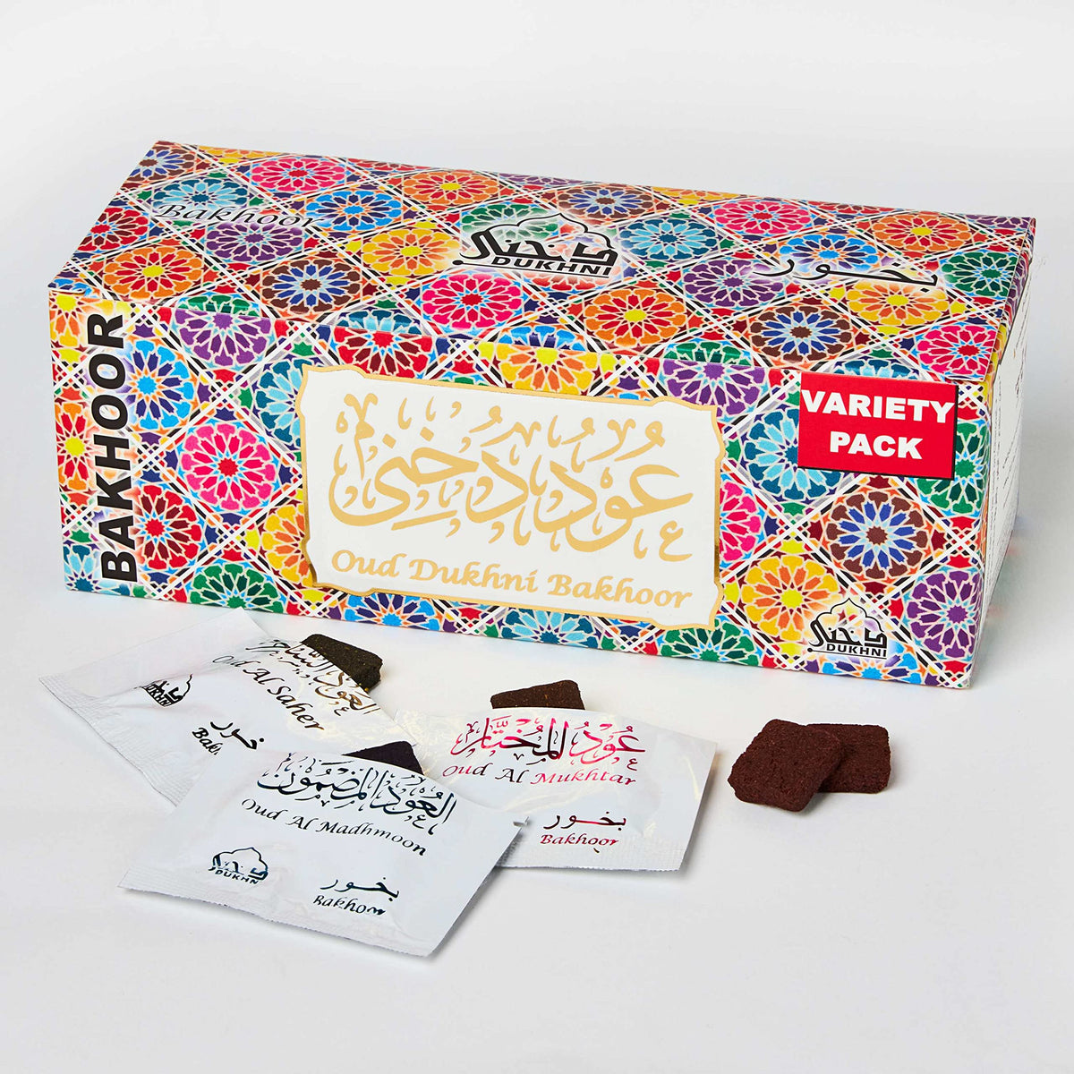 Oud Bakhoor Variety Box ???? ??? ???? by Dukhni | Assorted Box | 30 pieces Bakhoor | Gift Set & Refill Kit | Arabic Bakhoor Incense | Perfect For Ramadan Prayer and Gifting | Luxurious, Long Lasting