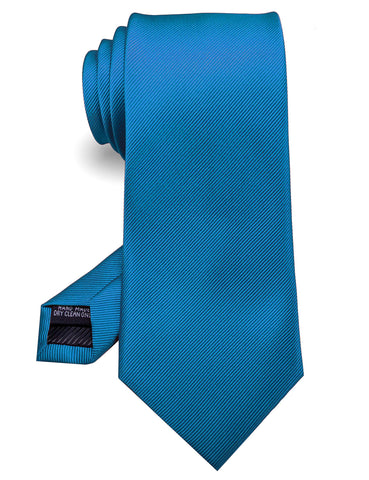 JEMYGINS 3.15" Peacock Blue Tie Wedding Business Silk Necktie for Men (8cm)
