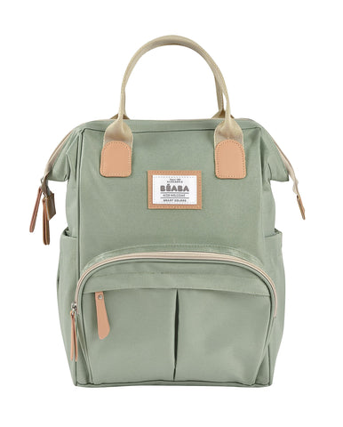 BÃ‰ABA - Baby Changing Backpack - Large Storage Volume - Changing Mat Included - Multiple Pockets - Large Opening - Isothermal - Multifunction Travel Bag - Wellington - Sage Green