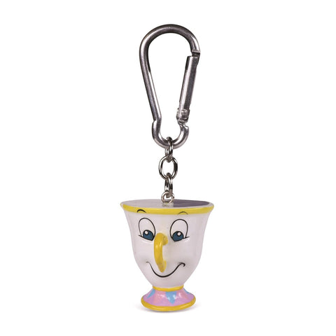 Disney Beauty and the Beast 3D Keyring (Chip Design) Carabiner Key Ring, Zip Pull or Backpack Key Chain Charm, Key Chains for Women, Key Chains for Men - Official Merchandise