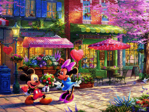 Ceaco - Thomas Kinkade - Disney Dreams Collection - Mickey & Minnie Sweetheart CafÃƒÆ’Ã†â€™Ãƒâ€šÃ‚Â© - 750 Piece Jigsaw Puzzle