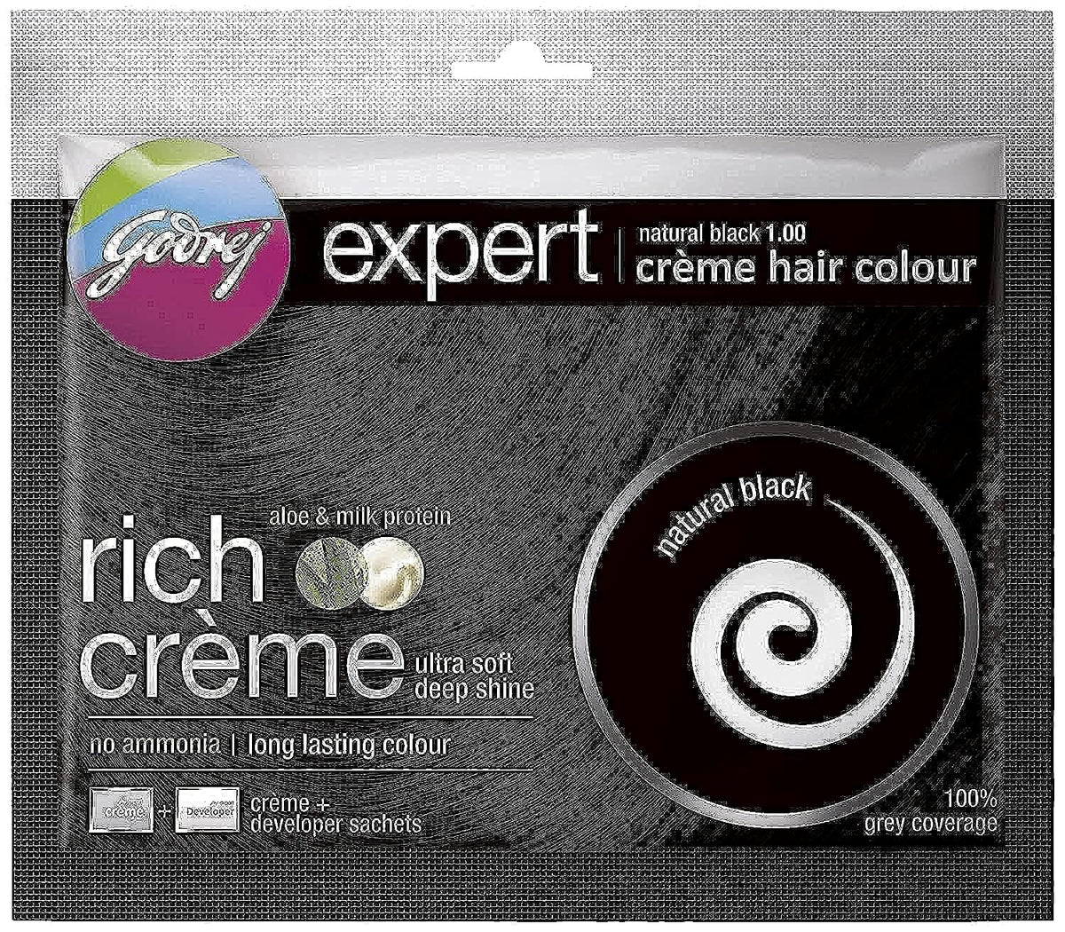 Godrej Expert Creme Hair Colour Natural Black 20G+20Ml