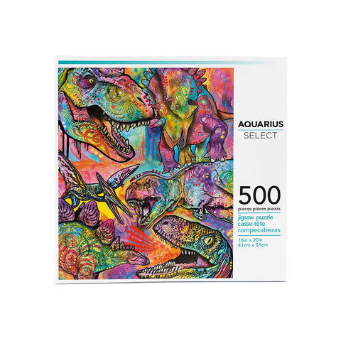 AQUARIUS Dean Russo Dinosaurs 500 Piece Jigsaw Puzzle - Glare Free - Precision Fit - Virtually No Puzzle Dust - Officially Licensed Dean Russo Merchandise & Collectibles - 16 x 20 Inches, Multicolor