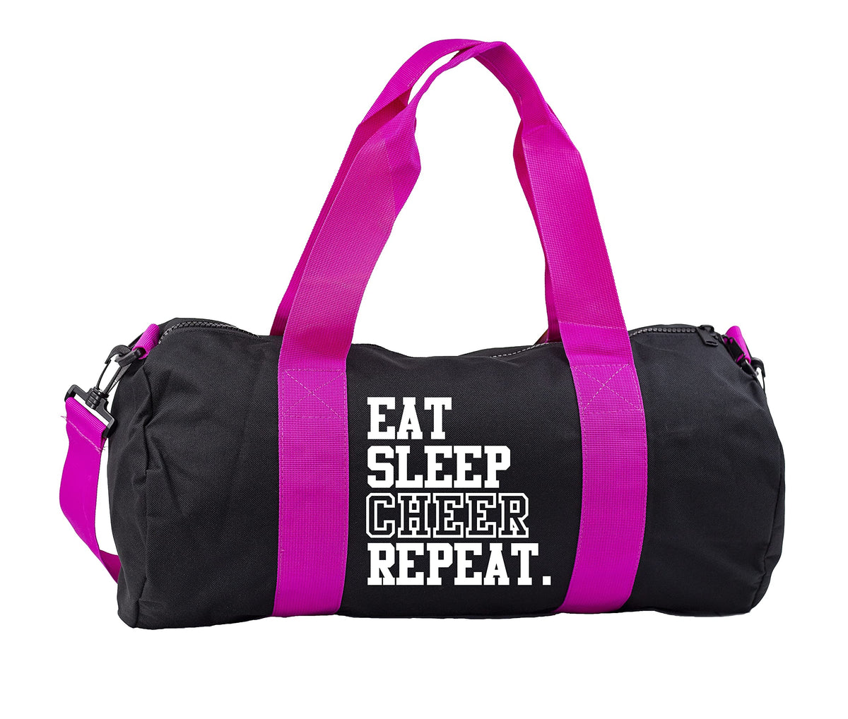 Hippowarehouse Eat Sleep Cheer Repeat Cheerleading Gymwear Gym Duffle Cylinder Uniform Kit Bag 50 x 25 x 25cm 20 litres