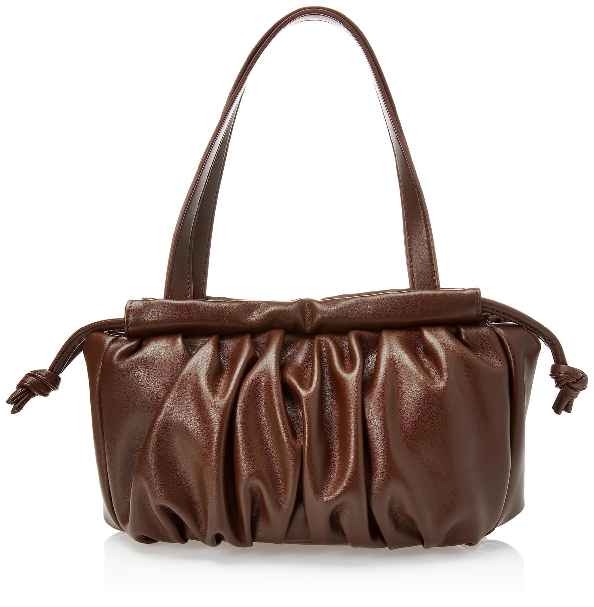 The Drop Womens Shanae Scrunch Bag with Drawstring Closure, Chocolate, one size