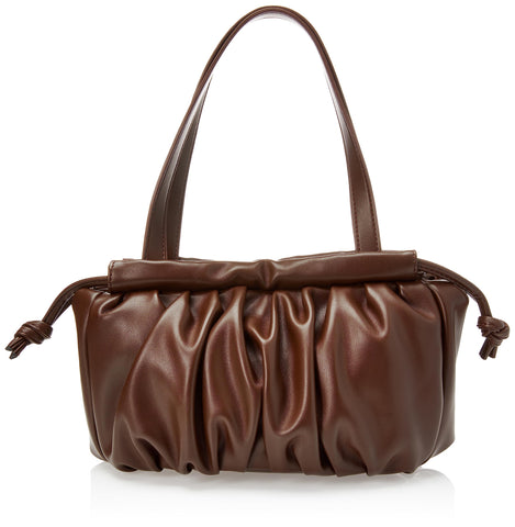 The Drop Womens Shanae Scrunch Bag with Drawstring Closure, Chocolate, one size