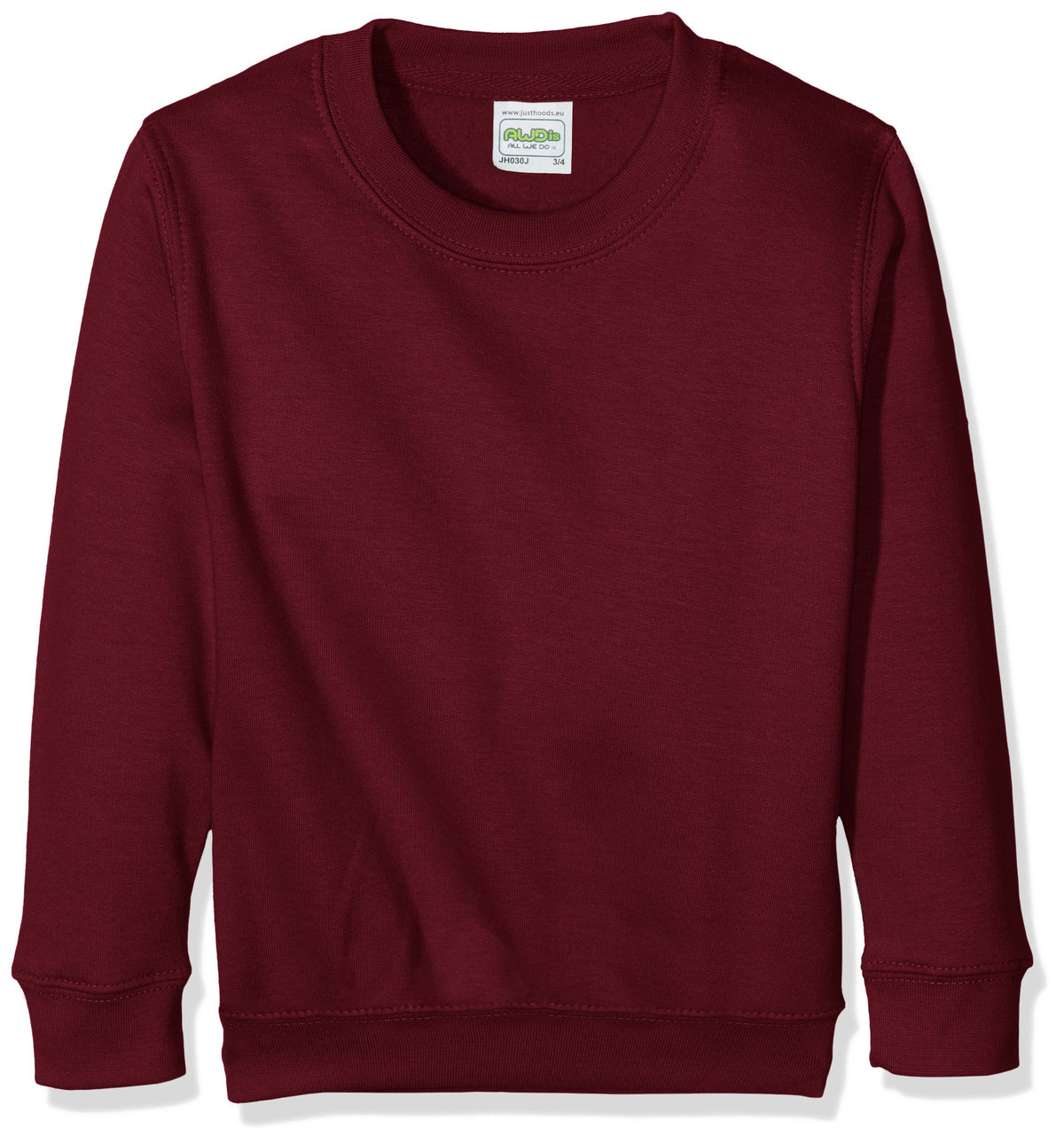 AWDis Boys Kids Sweatshirt , Red (Burgundy), Small