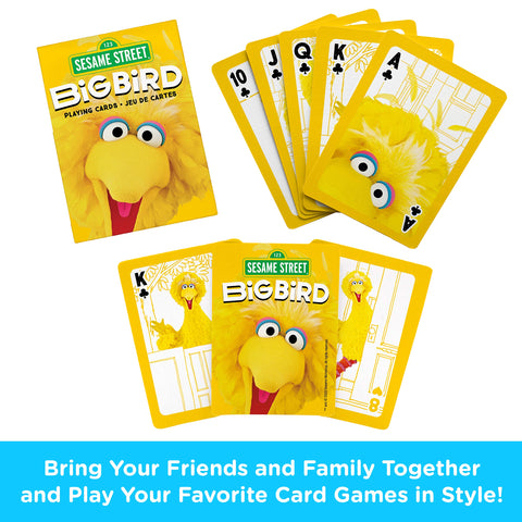 AQUARIUS Sesame Street Big Bird Playing Cards - Big Bird Themed Deck of Cards for Your Favorite Card Games - Officially Licensed Sesame Street Merchandise & Collectibles