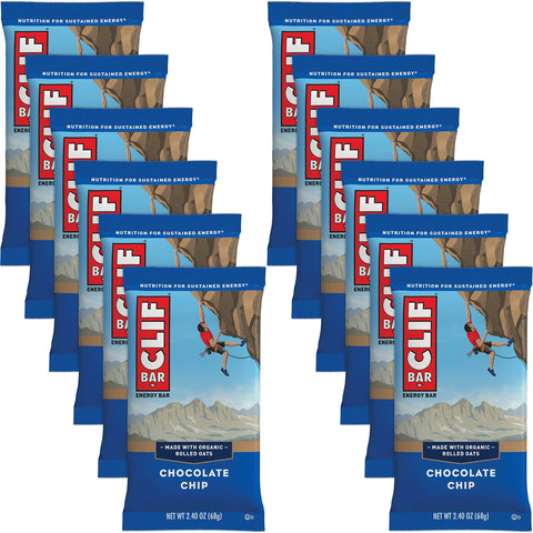 Clif Bar Chocolate Chip Energy Bar Pack of 12 x 68 g