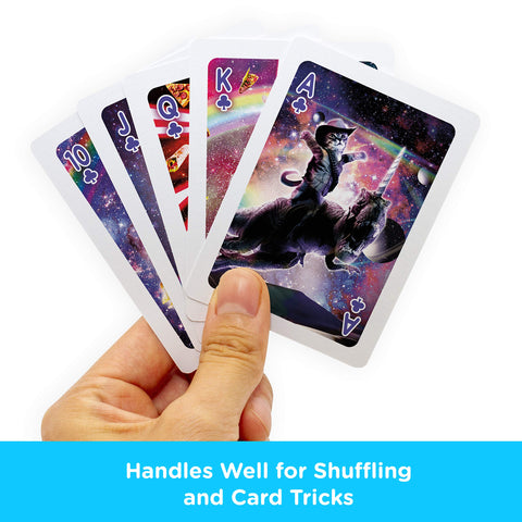 AQUARIUS Random Galaxy Playing Cards - Sloths, Llamas, Cats, Lasers & More - Themed Deck of Cards for Your Favorite Card Games - Officially Licensed Merchandise & Collectibles